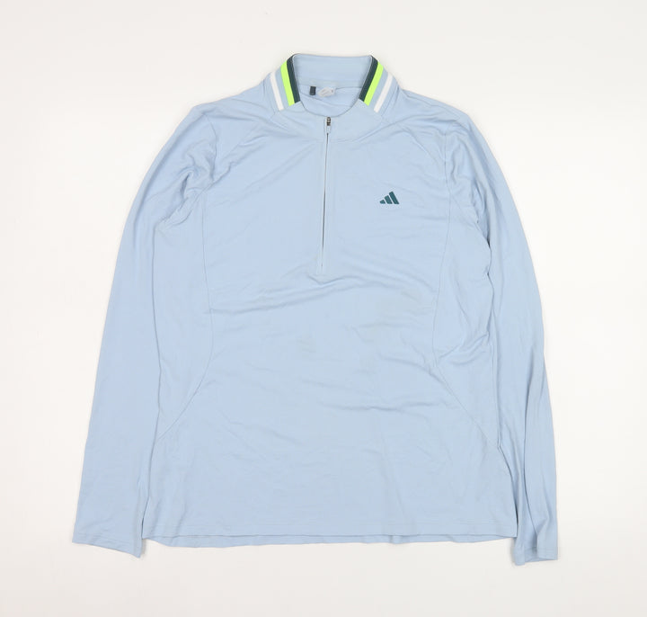 adidas Men Blue M Lightweight 1/2 Zip Athletic Sweatshirt