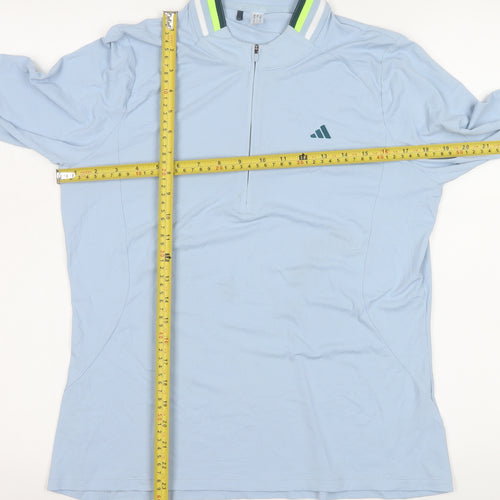adidas Men Blue M Lightweight 1/2 Zip Athletic Sweatshirt