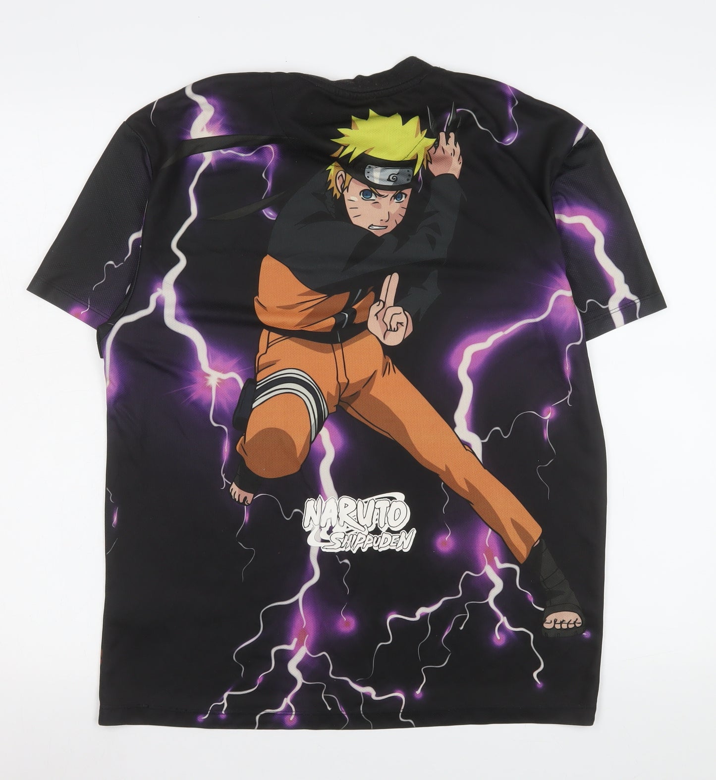 Naruto Shippuden Men's Black Anime Graphic T-Shirt Size S