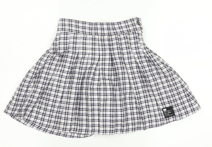 Bershka Women's Multicoloured Pleated High Rise Short Skirt XS