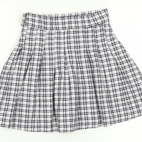 Bershka Women's Multicoloured Pleated High Rise Short Skirt XS