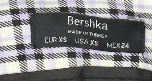 Bershka Women's Multicoloured Pleated High Rise Short Skirt XS