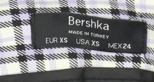 Bershka Women's Multicoloured Pleated High Rise Short Skirt XS