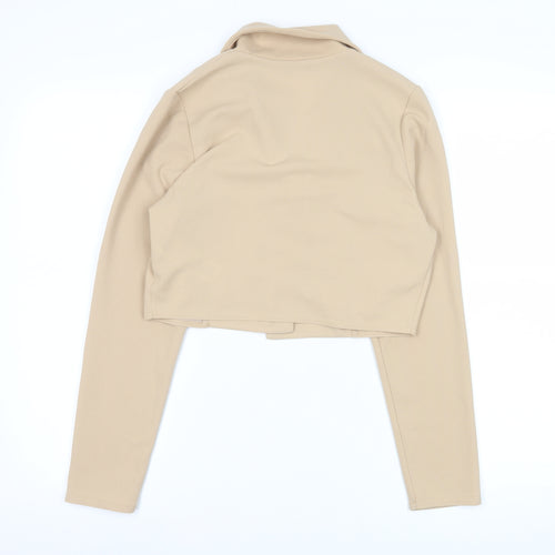 Quiz Beige Cropped Tailored Suit Jacket Women’s Size 8