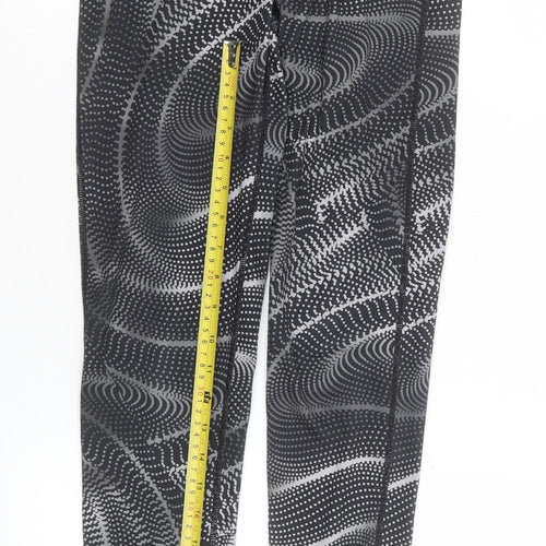 Nike Women's Black Dri-FIT Printed Leggings S Slim Fit Activewear Trousers
