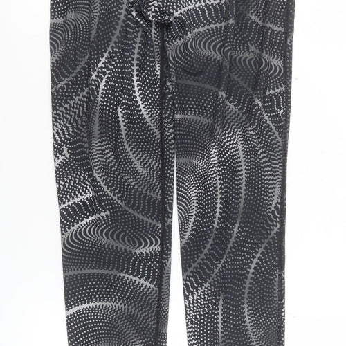 Nike Women's Black Dri-FIT Printed Leggings S Slim Fit Activewear Trousers