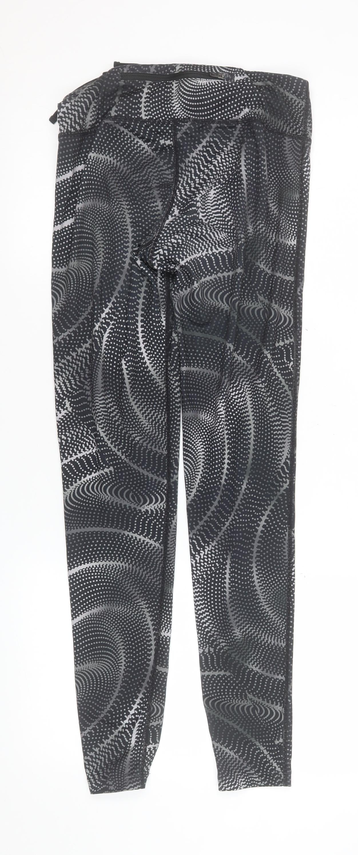 Nike Women's Black Dri-FIT Printed Leggings S Slim Fit Activewear Trousers
