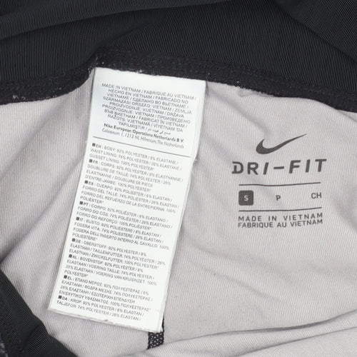 Nike Women's Black Dri-FIT Printed Leggings S Slim Fit Activewear Trousers