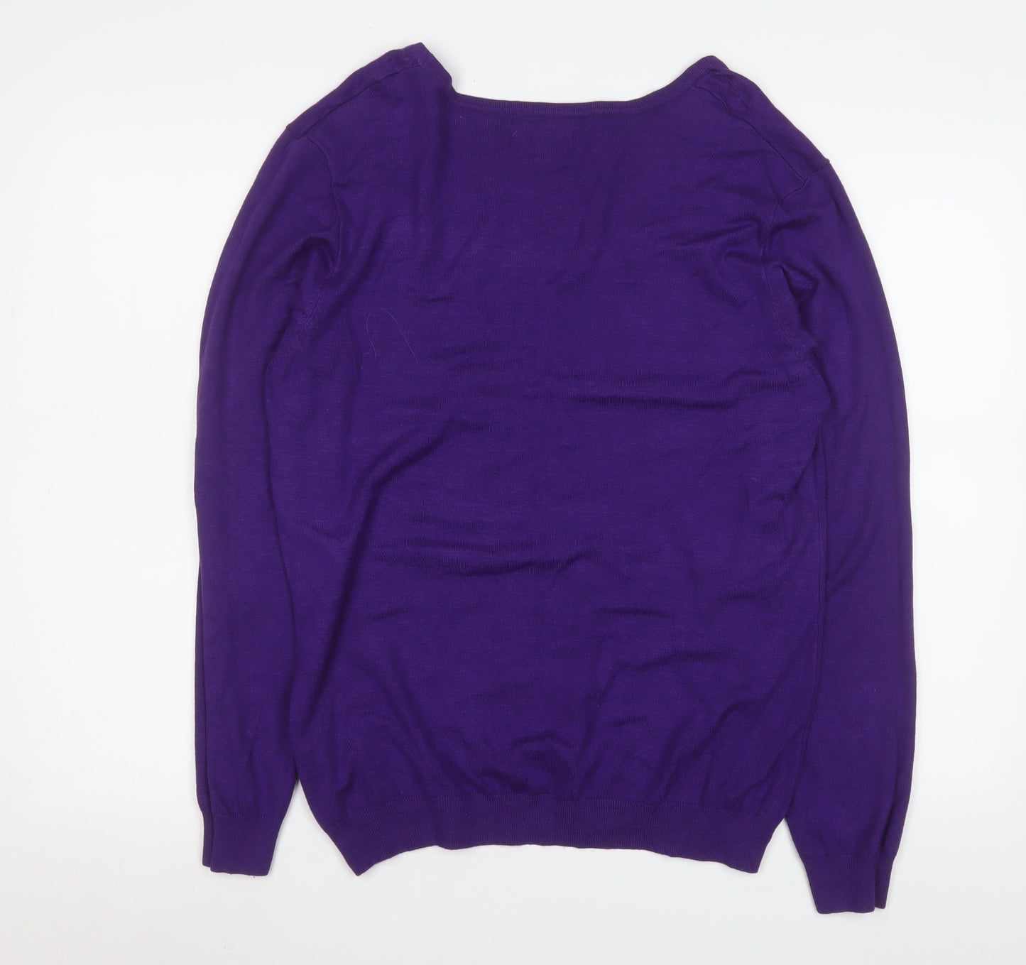 Gerard Women Purple Sequin Butterfly Pullover Sweater L