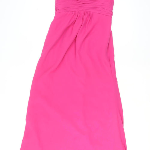 JJ's House Women Pink Chiffon Empire Waist Long Formal Dress