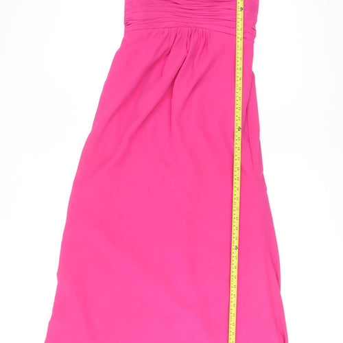 JJ's House Women Pink Chiffon Empire Waist Long Formal Dress