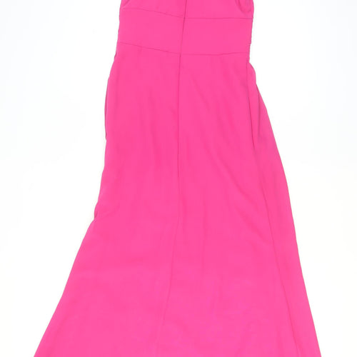 JJ's House Women Pink Chiffon Empire Waist Long Formal Dress