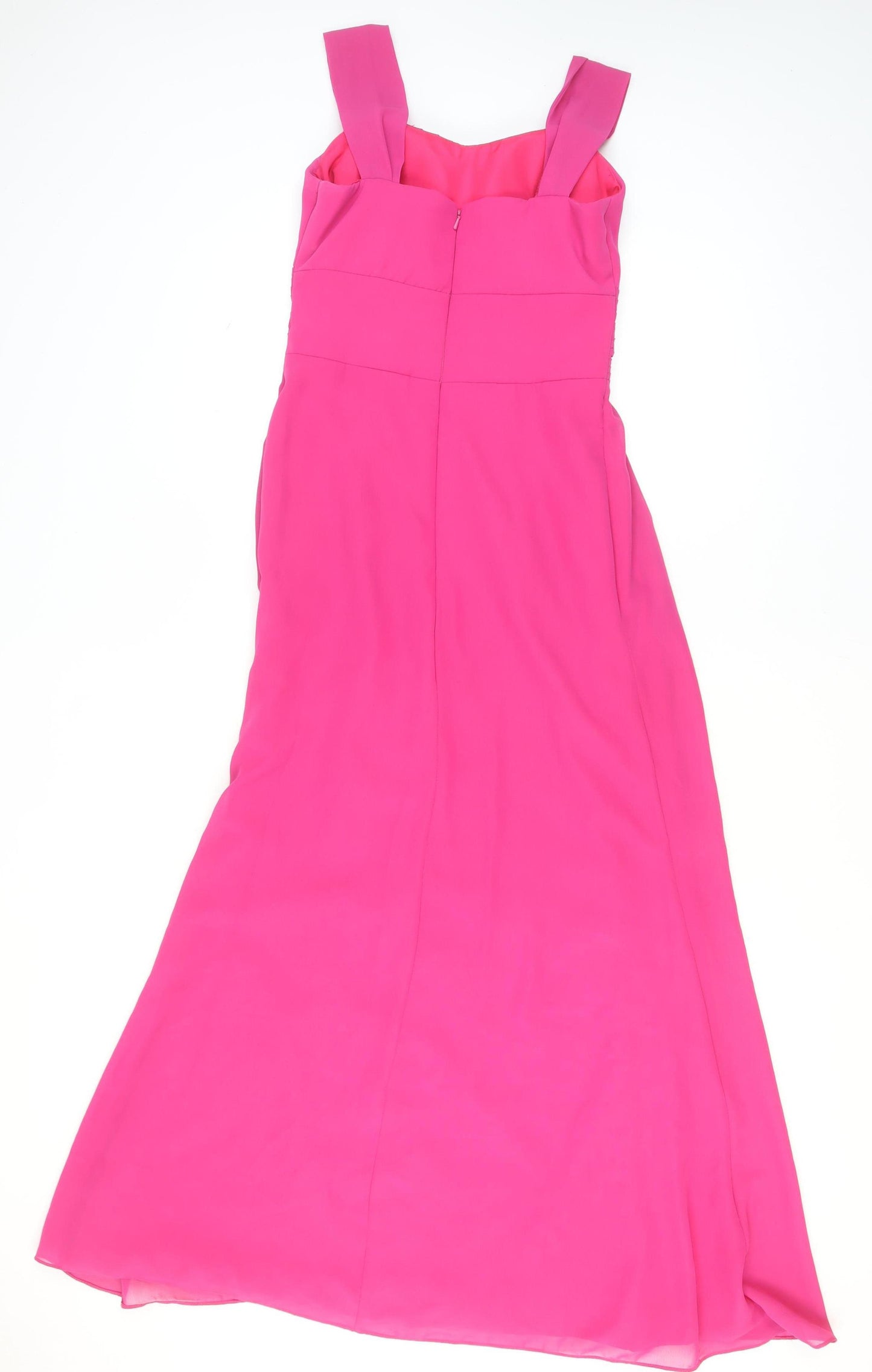 JJ's House Women Pink Chiffon Empire Waist Long Formal Dress