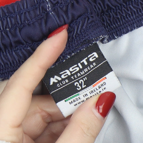 Masita Boys Navy Blue Athletic Shorts Size 32 Elastic Waist Polyester