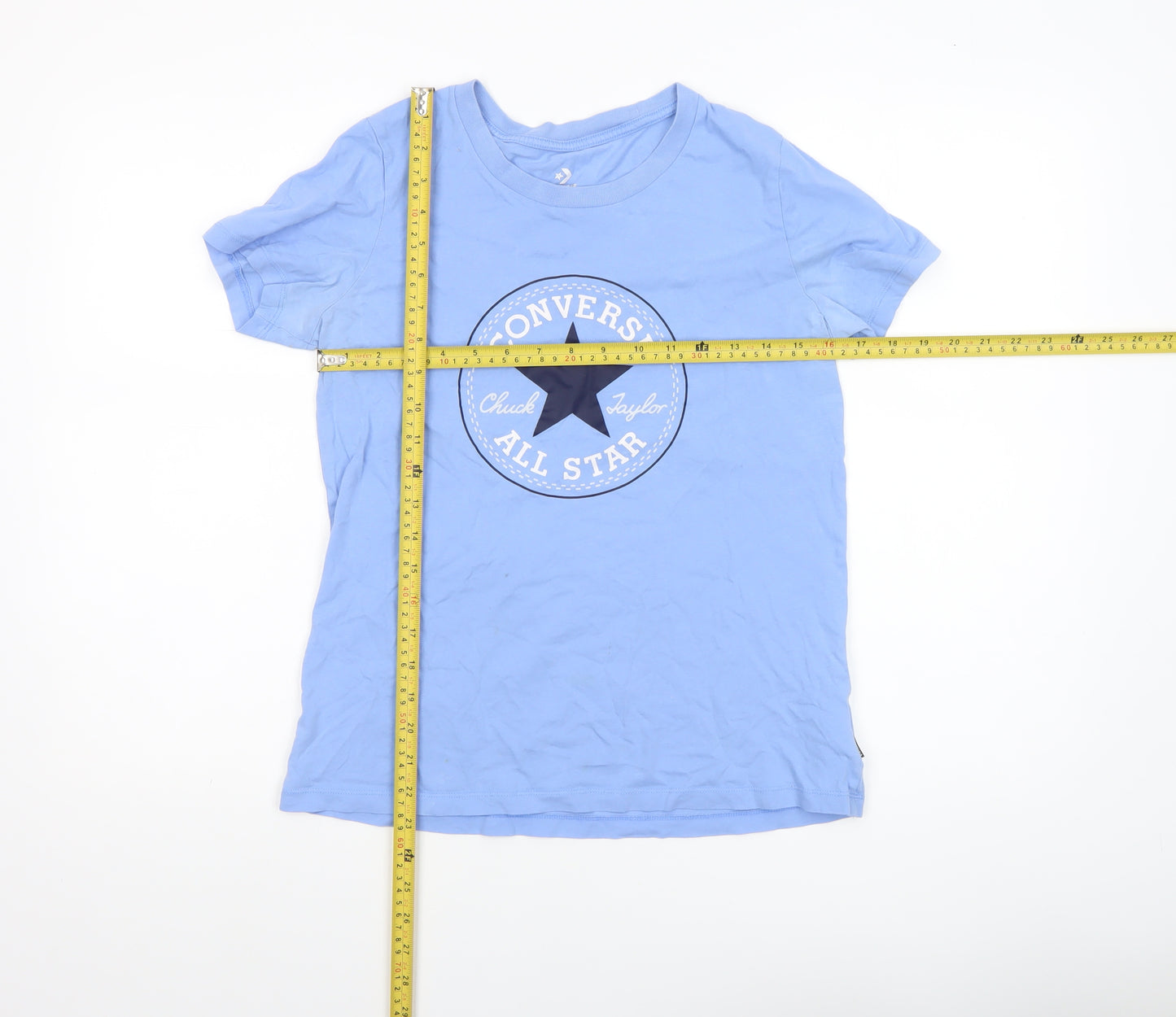 Converse Boys Blue Classic Fit Graphic Logo Short Sleeve Cotton T-Shirt Size S