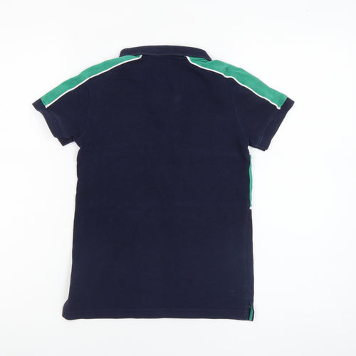 Bennetton Boys Blue & Green Rugby World Cup Polo Shirt 6-7 Years