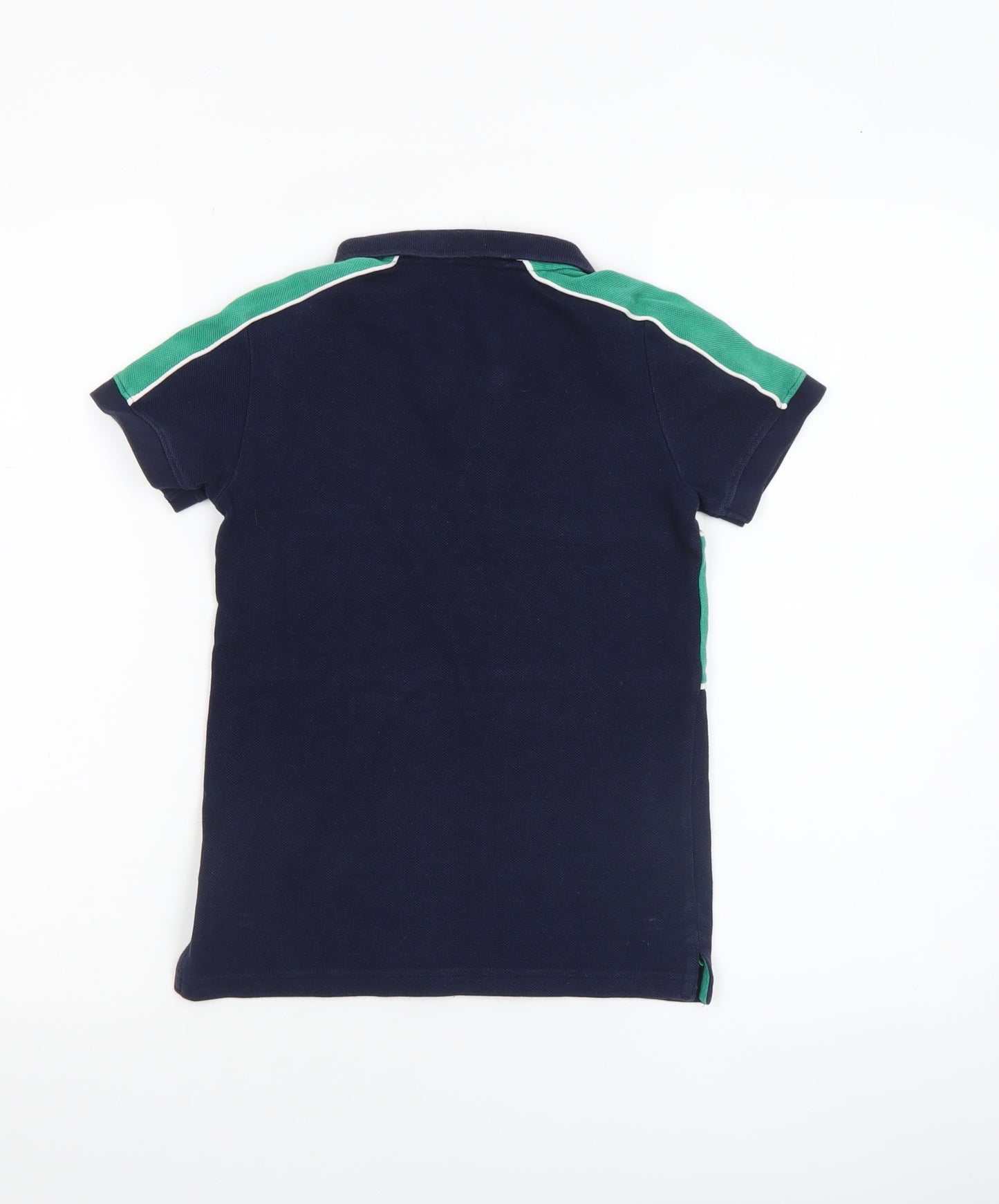 Bennetton Boys Blue & Green Rugby World Cup Polo Shirt 6-7 Years