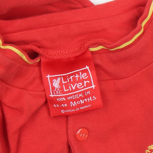 Little Liver Liverpool FC Red Unisex Baby 12-18 Months Long Sleeve Babygrow