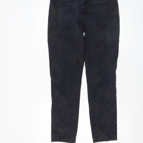 I Say Womens Black Slim Fit Stretch Trousers Size 12