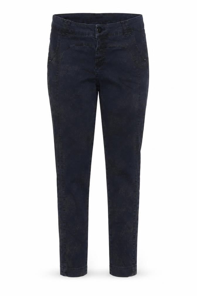 Front view of I Say women’s black slim fit stretch trousers, size UK 12