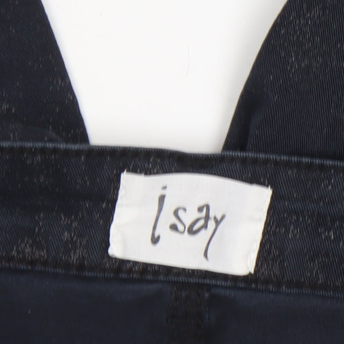 I Say Womens Black Slim Fit Stretch Trousers Size 12
