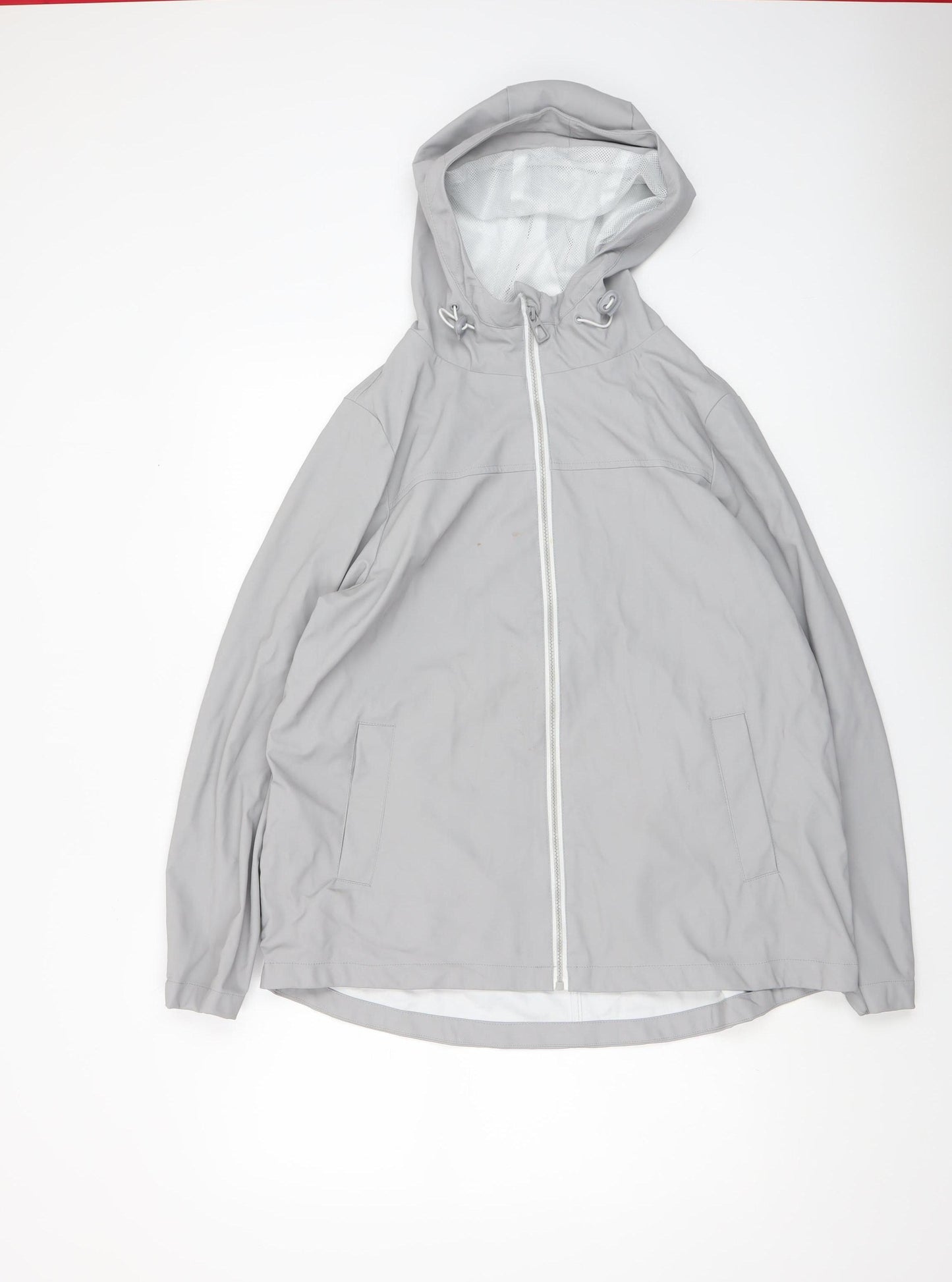 Dunnes Women's Grey Hooded Waterproof Rain Coat Jacket Size 12