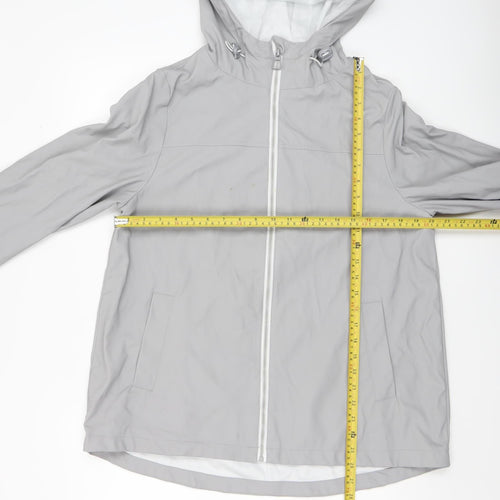 Dunnes Women's Grey Hooded Waterproof Rain Coat Jacket Size 12