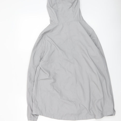 Dunnes Women's Grey Hooded Waterproof Rain Coat Jacket Size 12