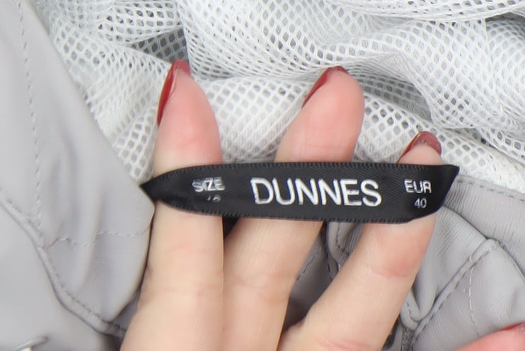 Dunnes Women's Grey Hooded Waterproof Rain Coat Jacket Size 12