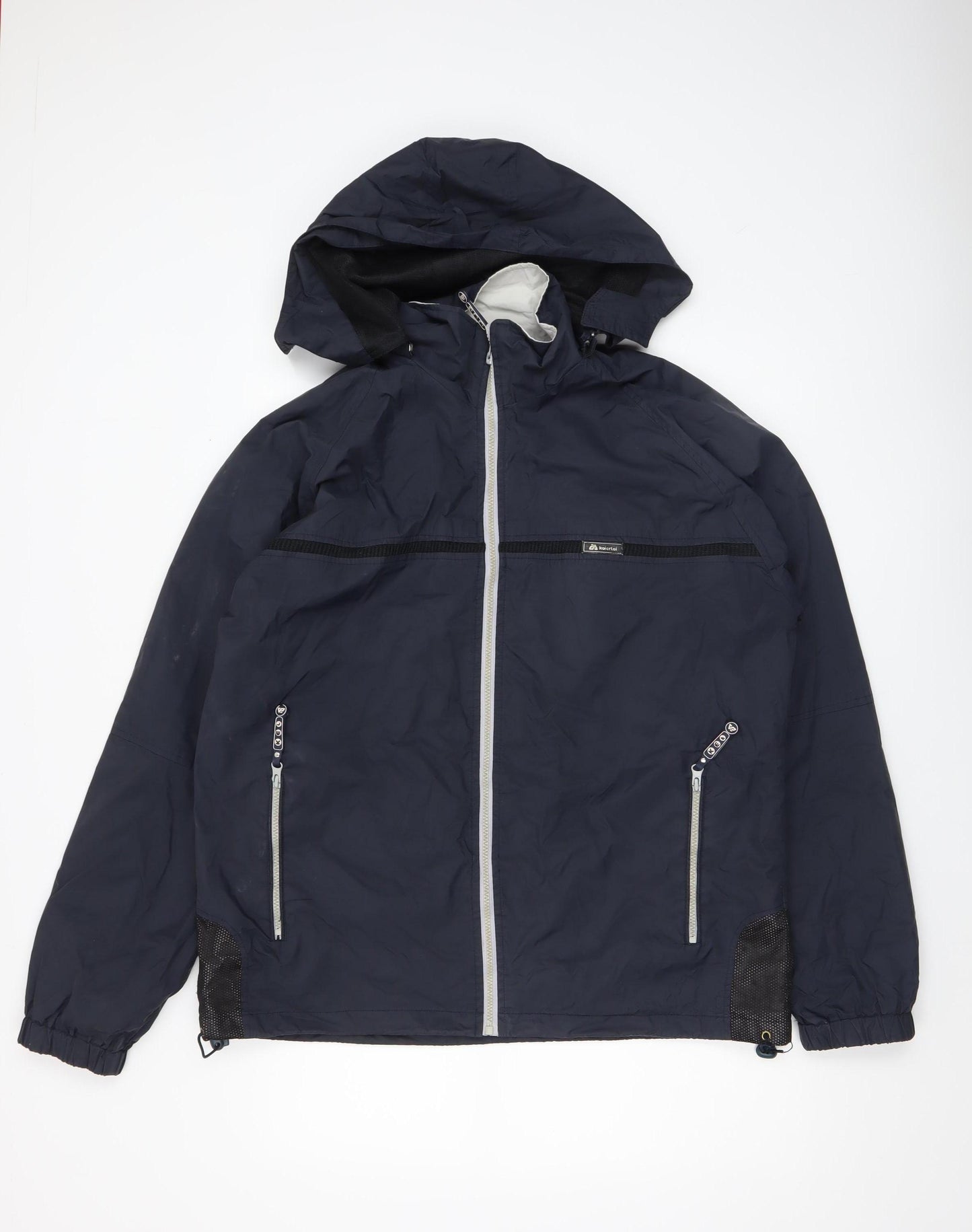 Kaierlai Mens Blue 2XL Windbreaker Hooded Jacket Water Resistant Outdoor