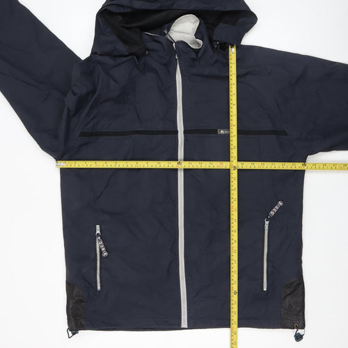 Kaierlai Mens Blue 2XL Windbreaker Hooded Jacket Water Resistant Outdoor