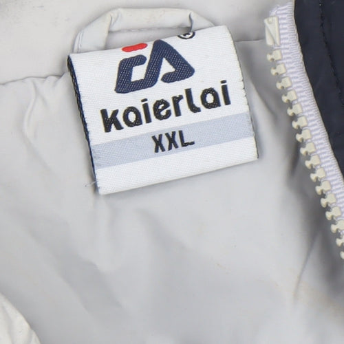 Kaierlai Mens Blue 2XL Windbreaker Hooded Jacket Water Resistant Outdoor