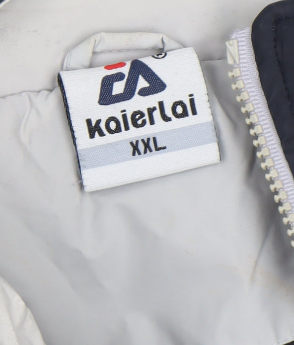 Kaierlai Mens Blue 2XL Windbreaker Hooded Jacket Water Resistant Outdoor