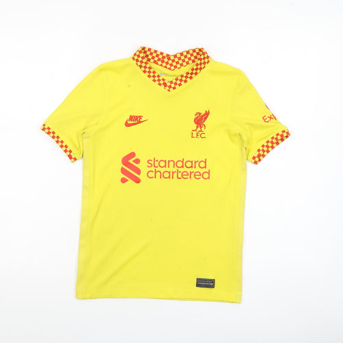 Nike Boys Yellow Liverpool FC Dri-FIT Jersey Football Shirt Size S