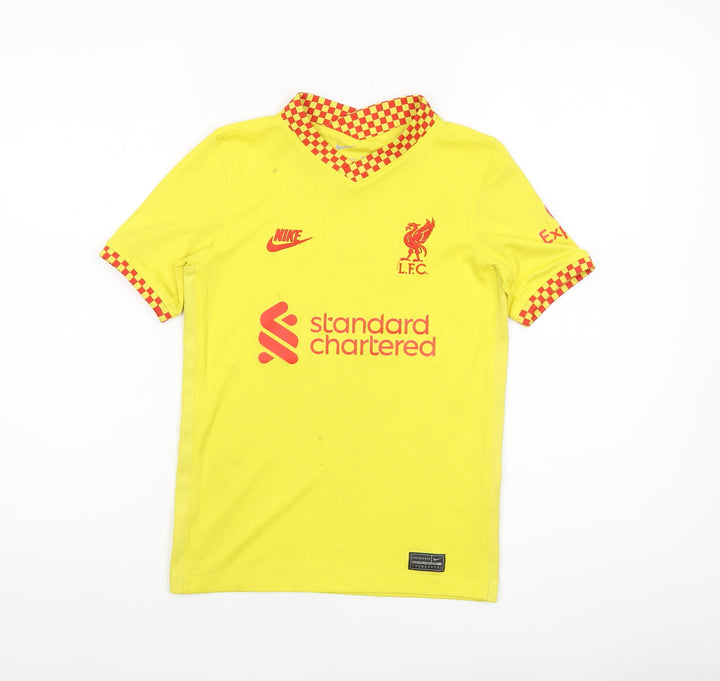 Nike Boys Yellow Liverpool FC Dri-FIT Jersey Football Shirt Size S