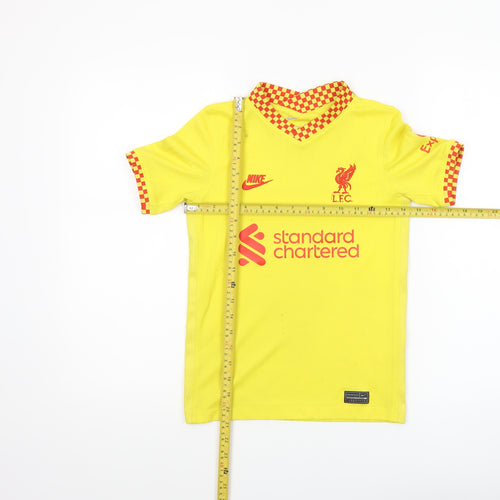 Nike Boys Yellow Liverpool FC Dri-FIT Jersey Football Shirt Size S