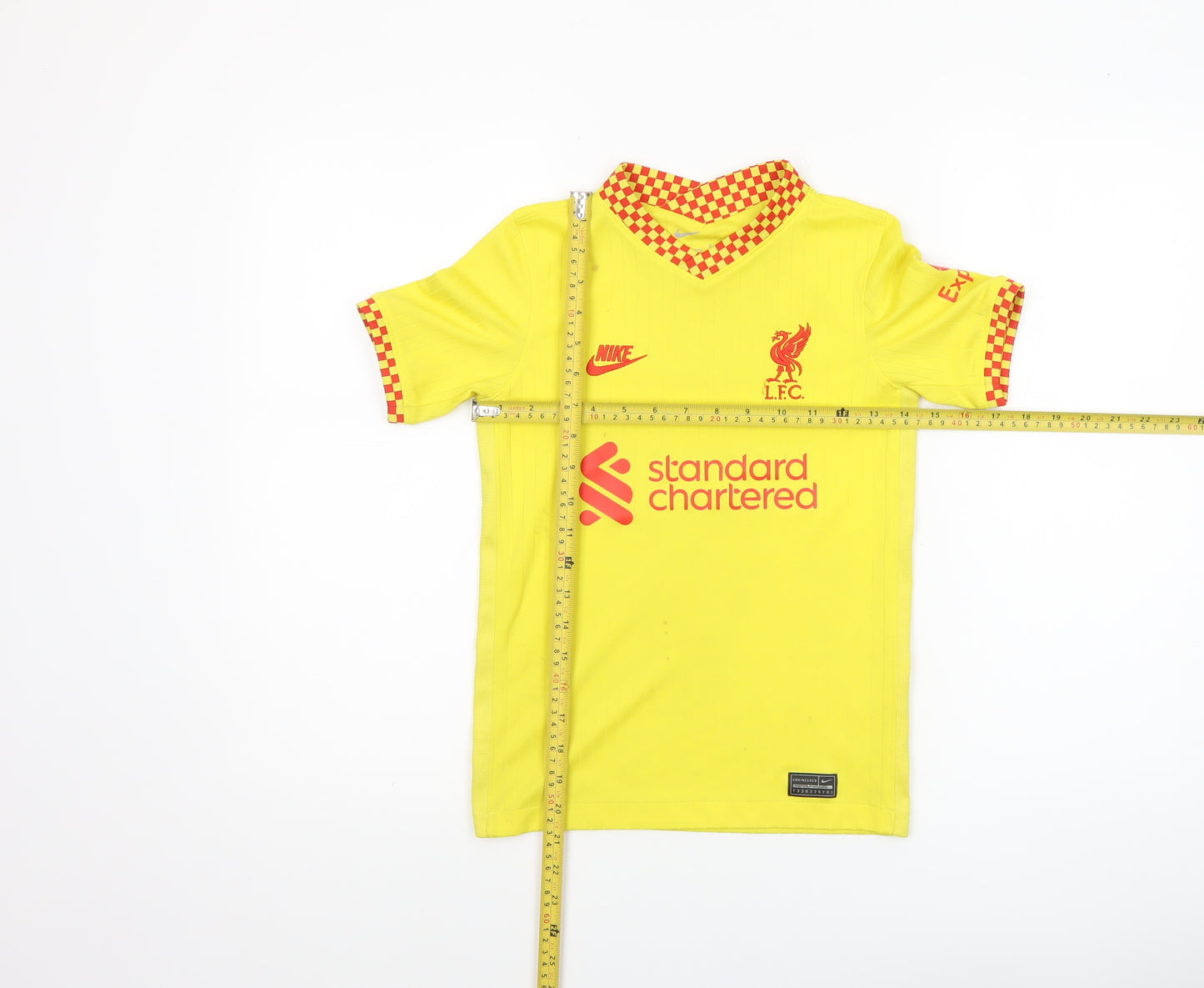 Nike Boys Yellow Liverpool FC Dri-FIT Jersey Football Shirt Size S