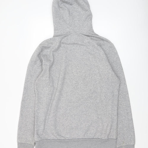 Old Navy Men's Grey Pullover Hoodie M Tall Logo Fleece Patriotic Style
