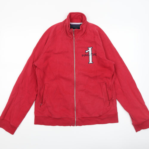 HAC TAC Womens Red Full Zip Cotton Blend Jacket Size 14