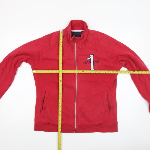 HAC TAC Womens Red Full Zip Cotton Blend Jacket Size 14