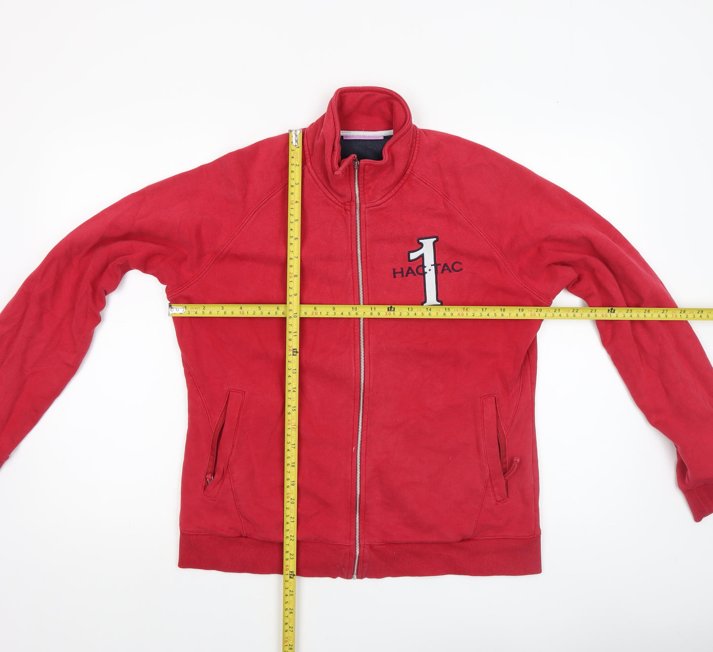 HAC TAC Womens Red Full Zip Cotton Blend Jacket Size 14