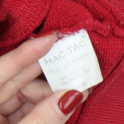 HAC TAC Womens Red Full Zip Cotton Blend Jacket Size 14