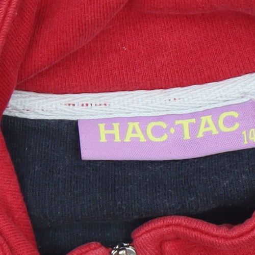 HAC TAC Womens Red Full Zip Cotton Blend Jacket Size 14
