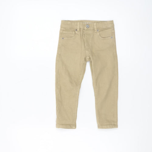 Zara Boys Beige Slim Denim Jeans 2-3 Years Stretch Cotton