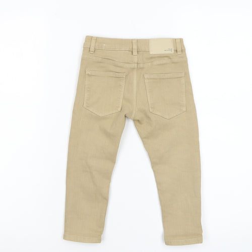 Zara Boys Beige Slim Denim Jeans 2-3 Years Stretch Cotton