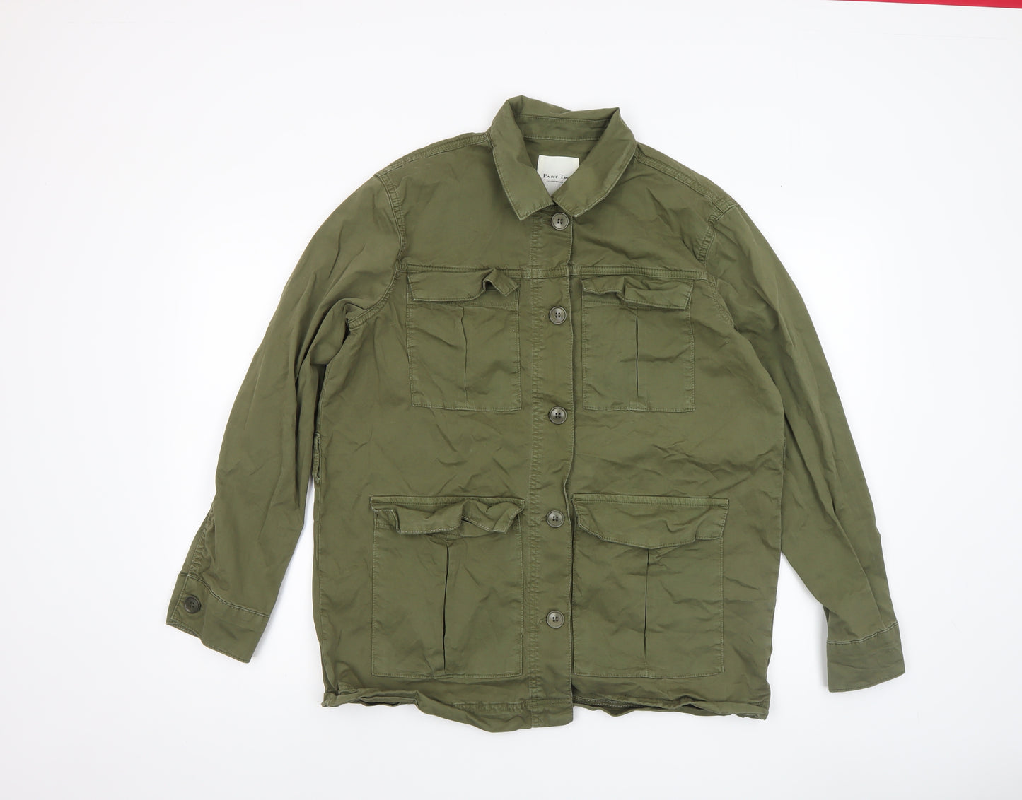 Part Two Women’s Green Cotton Military Jacket Size 12
