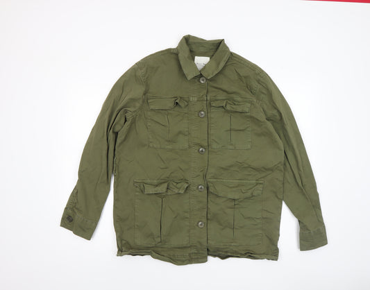 Part Two Women’s Green Cotton Military Jacket Size 12