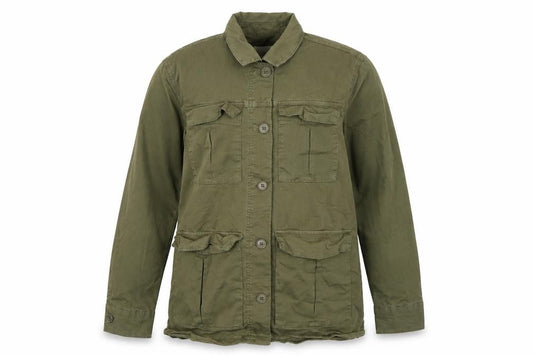 Front view of Part Two Women’s Green Cotton Military Jacket, size UK 12