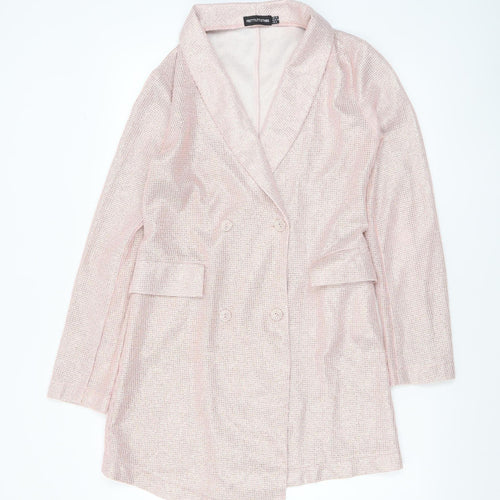 PrettyLittleThing Women’s Pink Glitter Blazer Jacket UK 10