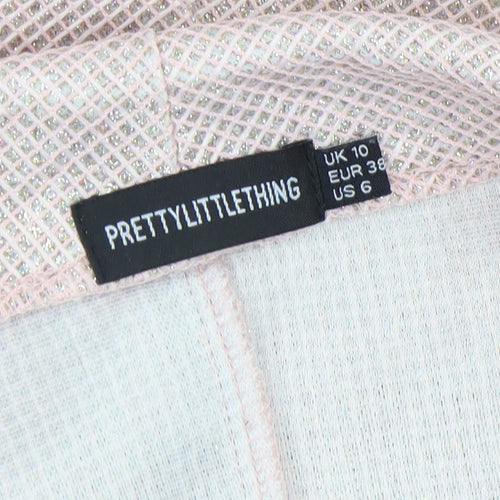 PrettyLittleThing Women’s Pink Glitter Blazer Jacket UK 10